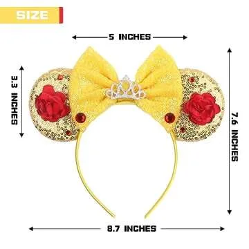 MADO Mouse Ears Headband for All - Princess Belle Design