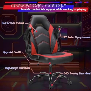 Sweetcrispy Ergonomic Gaming Desk Chair with Adjustable Features