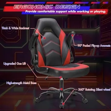 Sweetcrispy Ergonomic Gaming Desk Chair with Adjustable Features