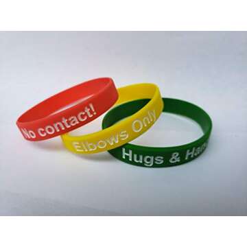Social Distancing Wristbands (Size: Youth) - Pack of 3 Bands R,Y,G