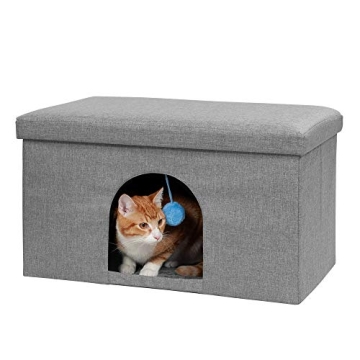 Furhaven Cozy Pet House & Ottoman for Cats & Dogs