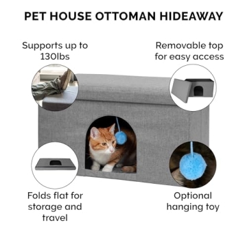 Furhaven Cozy Pet House & Ottoman for Cats & Dogs