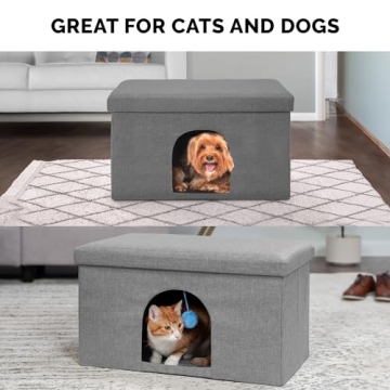 Furhaven Cozy Pet House & Ottoman for Cats & Dogs