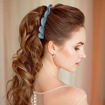 WILLBOND 6 Pcs Hair Clips, Banana Hair Clips Clincher Combs, Fishtail Fish Hair Ponytail Clamp Accessory for Girls Women Long Thick Medium Hair, 4.13 Inch(Black, Peach, Khaki, Brown, Wine Red, Blue)