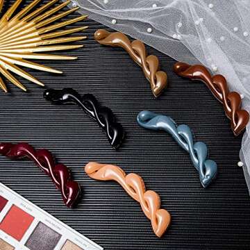 WILLBOND 6 Pcs Hair Clips, Banana Hair Clips Clincher Combs, Fishtail Fish Hair Ponytail Clamp Accessory for Girls Women Long Thick Medium Hair, 4.13 Inch(Black, Peach, Khaki, Brown, Wine Red, Blue)