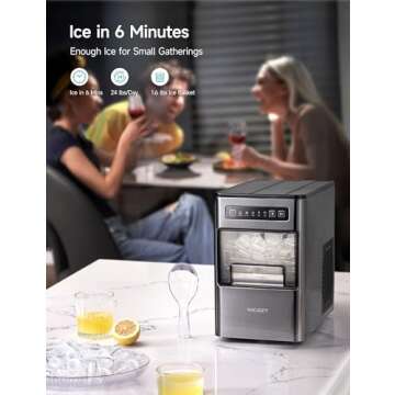 Compact HiCOZY Ice Maker - 6 Min Ice - Perfect Gift