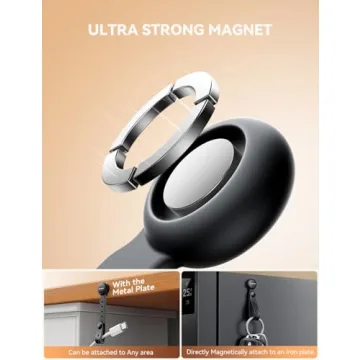 12PCS Silicone Magnetic Cable Ties with Magnet for Organizing,JOYROOM Elastic Cable Management Ties Reusable Cord Ties Adjustable bundled Size with11 Buckle hole,Cable Organizer for Home,Office(Black)