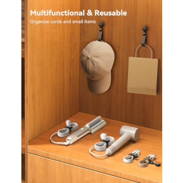 12PCS Silicone Magnetic Cable Ties with Magnet for Organizing,JOYROOM Elastic Cable Management Ties Reusable Cord Ties Adjustable bundled Size with11 Buckle hole,Cable Organizer for Home,Office(Black)