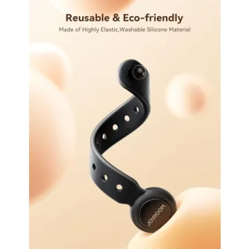 12PCS Silicone Magnetic Cable Ties with Magnet for Organizing,JOYROOM Elastic Cable Management Ties Reusable Cord Ties Adjustable bundled Size with11 Buckle hole,Cable Organizer for Home,Office(Black)