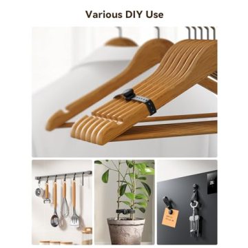 12PCS Silicone Magnetic Cable Ties with Magnet for Organizing,JOYROOM Elastic Cable Management Ties Reusable Cord Ties Adjustable bundled Size with11 Buckle hole,Cable Organizer for Home,Office(Black)