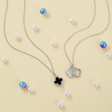 Fviswiak Clover Necklace 14K Gold Plated Trendy Jewelry