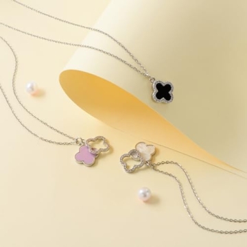 Fviswiak Clover Necklace 14K Gold Plated Trendy Jewelry