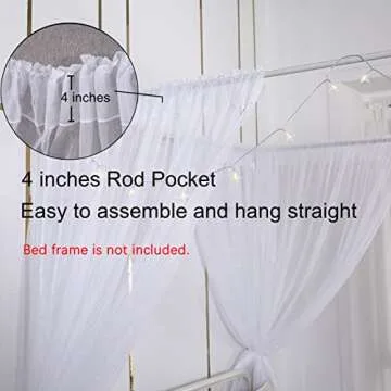 Elegant Akiky Princess Canopy Bed Curtains with Lights