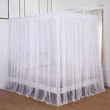 Elegant Akiky Princess Canopy Bed Curtains with Lights