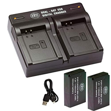 BM Premium LP-E12 Batteries & USB Charger for Canon Cameras