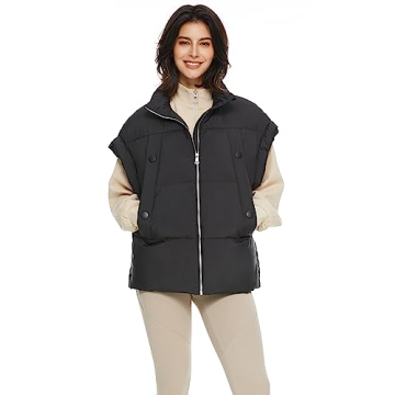 Orolay Women's Fashionable Quilted Puffer Vest Black Medium