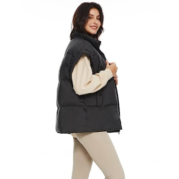 Orolay Women's Fashionable Quilted Puffer Vest Black Medium