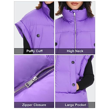 Orolay Women's Fashionable Quilted Puffer Vest Black Medium