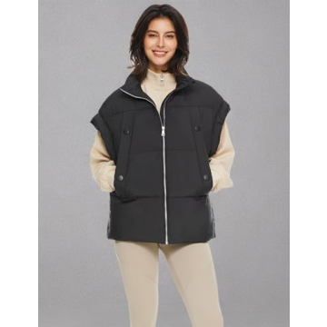 Orolay Women's Fashionable Quilted Puffer Vest Black Medium