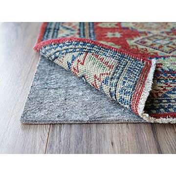RUGPADUSA - Dual Surface - 9'x12' - 1/4" Thick - Felt + Rubber - Non-Slip Backing Rug Pad - Safe for All Floors