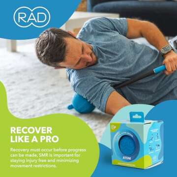 RAD Atom Myofascial Release Ball - Extra Firm Therapy Ball for Back Pain, Shoulders, Glutes, Hamstring, Traps & Pecs - Deep Tissue Quad Massager - Pressure Point Ball, Yoga Ball, Mobility Ball