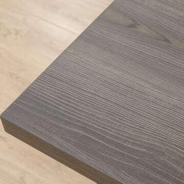 HSH Home Office Desk, Industrial Metal Wood Computer Desk for PC Laptop Work Writing Study Gaming in Bedroom Living Room, Dark Gray Oak, 47 Inch