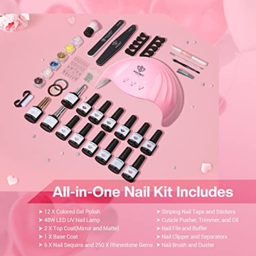 Modelones Gel Nail Polish Kit with UV Light for Women