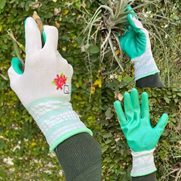 ArtAK Gardening Gloves for Women - 3 Pairs, Lightweight & Breathable, Nitrile Coating, Flexible & Protective, Machine Washable