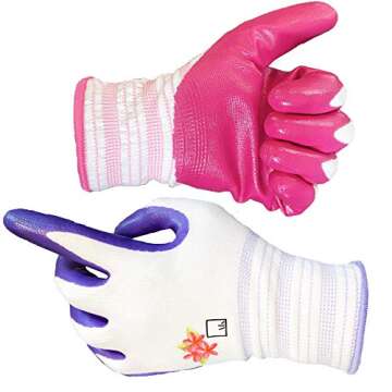 ArtAK Gardening Gloves for Women - 3 Pairs, Lightweight & Breathable, Nitrile Coating, Flexible & Protective, Machine Washable