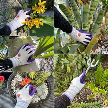 ArtAK Gardening Gloves for Women - 3 Pairs, Lightweight & Breathable, Nitrile Coating, Flexible & Protective, Machine Washable