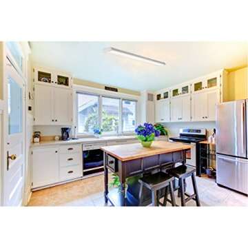 Lithonia Lighting 2 Foot LED Light Fixture, Low-Profile LED Wraparound Ceiling Light, Flush Mount, 4...