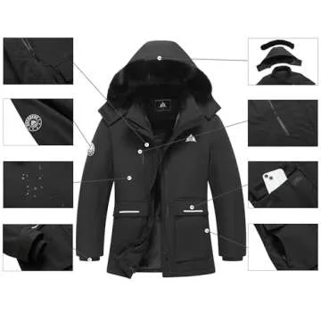 MOERDENG Women's Plus Size Waterproof Winter Coat Windproof Ski Jacket Hooded Snowboarding Jackets