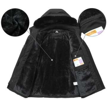 MOERDENG Women's Plus Size Waterproof Winter Coat Windproof Ski Jacket Hooded Snowboarding Jackets