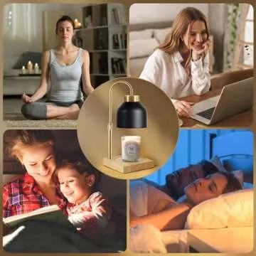 Candle Warmer Lamp, Candle Lamp Warmer with Dimmer, Electric Candle Warmer for Jar Candles Lamp Warmer, Light for Mom, Bedroom Home Decor, 2/4/8H Timer Adjustable Height with 2 Bulbs