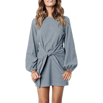 R.Vivimos Women's Autumn Winter Cotton Long Sleeves Elegant Knitted Bodycon Tie Waist Sweater Pencil...