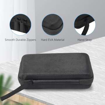 ProCase Large Hard Travel Electronic Organizer Case for MacBook Power Adapter Chargers Cables Tech Organizer Hard Drive USB Flash Disk SD Card Portable Electronics Accessories Bag -Black