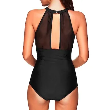 Stylish Tempt Me High Neck One Piece Swimsuit for Women