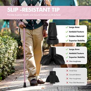 GPTCAMP G2 Walking Stick, Fold-up Walking Cane for Women and Men with Wrist Strap, Portable, Foldable, Collapsible, Lightweight and Sturdy with Comfortable T Handle