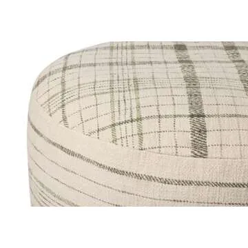 Loloi Chris Loves Julia Wallace Cream Collection CJPF002 Cream 36" W x 36" D x 17" H Round Pouf