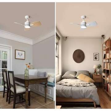 TALOYA 32-inch Ceiling Fan with Remote Control and Lights