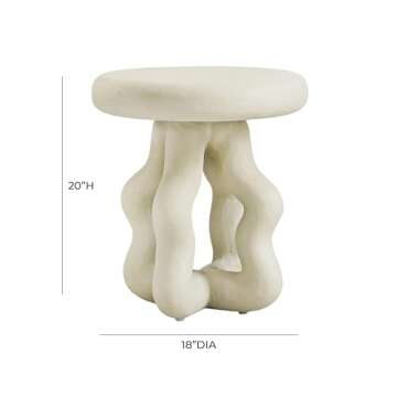 Handmade Maddie Cream Textured Side Table for Any Space