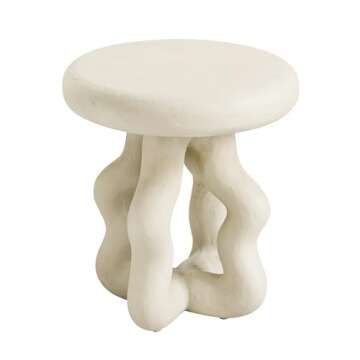 Handmade Maddie Cream Textured Side Table for Any Space