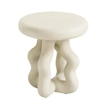 Handmade Maddie Cream Textured Side Table for Any Space