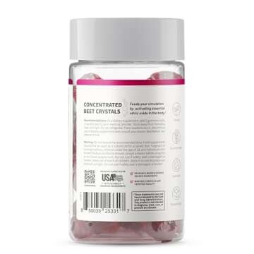 Snap Supplements Beet Root Gummies for Energy & Heart Health