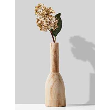 Serene Spaces Living Set of 2 Paulownia Wood Bottle Vase, Handmade Wooden Vase for Home Décor, Parties, Wedding Centerpiece, Floral Arrangements, Measures 14.5" Tall and 4.5" Diameter
