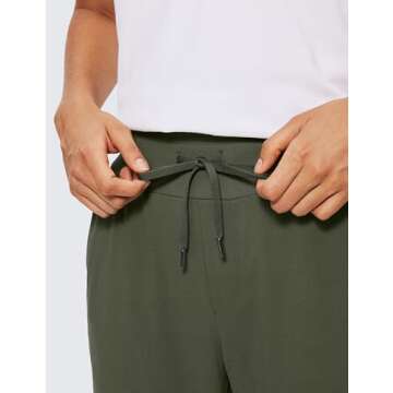 CRZ YOGA Athletic High Waisted Joggers for Women 27.5" - Lightweight Workout Travel Casual Outdoor Hiking Pants with Pockets Olive Green Medium