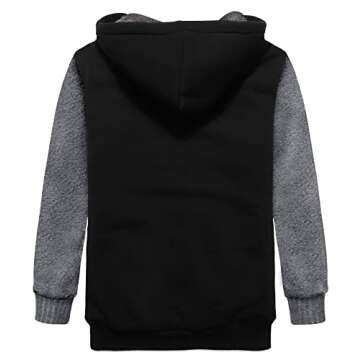 SWISSWELL Hooded Jacket for Boys Full Zip Ultra Soft Sherpa Fleece Hoodie Sweatshirt for Kids School...