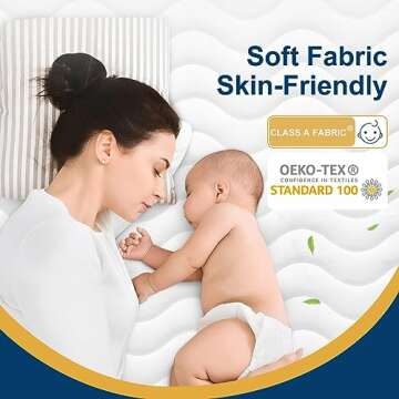 TEXARTIST Queen Mattress Pad Protector Waterproof Mattress Protector Quilted Fitted Mattress Cover Soft Breathable Noiseless, 8-21 inches Deep Pocket