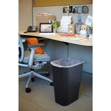 Rubbermaid 41QT Black Commercial Wastebasket for Home/Office