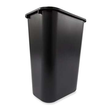 Rubbermaid 41QT Black Commercial Wastebasket for Home/Office